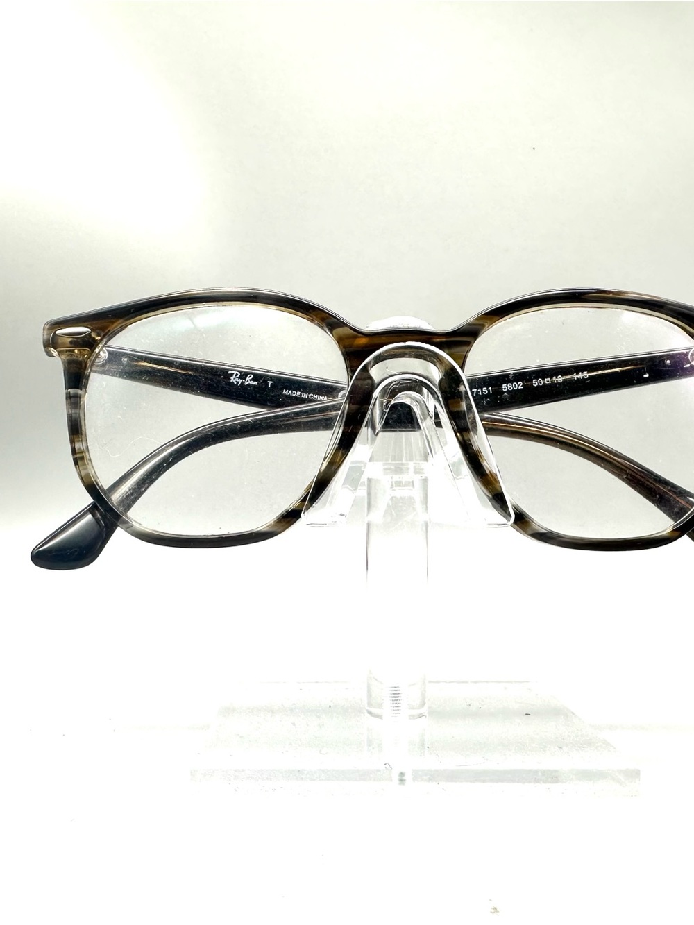 Ray-Ban RB 7151 5802 Tortoise Red Hexagonal Phantos Mens Eyeglasses 50-19-145